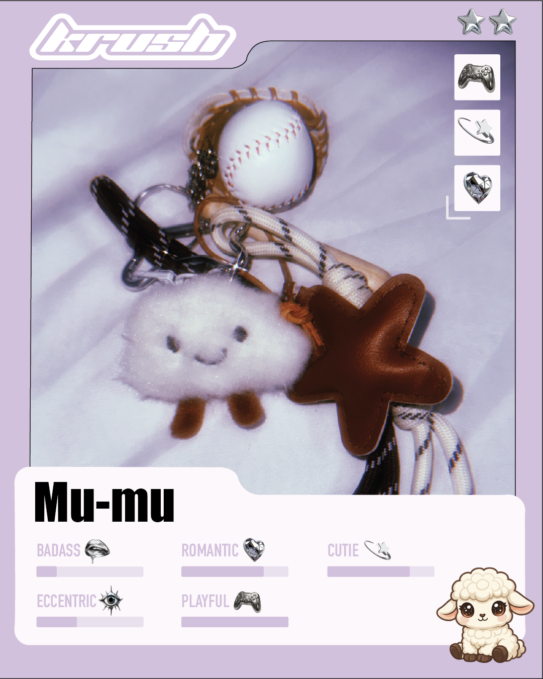 Porte-clé de sac : Mu-Mu ☁️