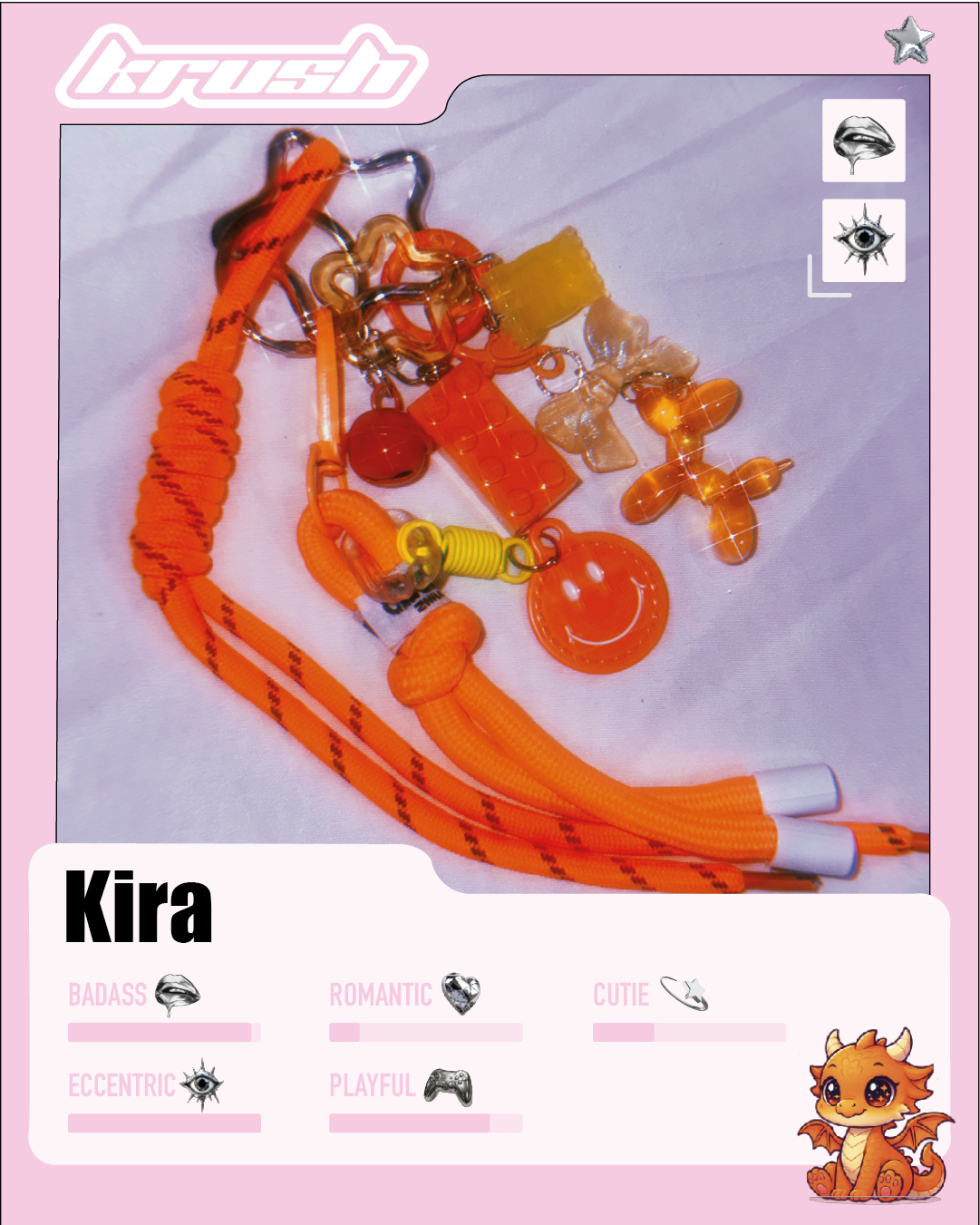 Porte-clé de sac : Kira 🧡