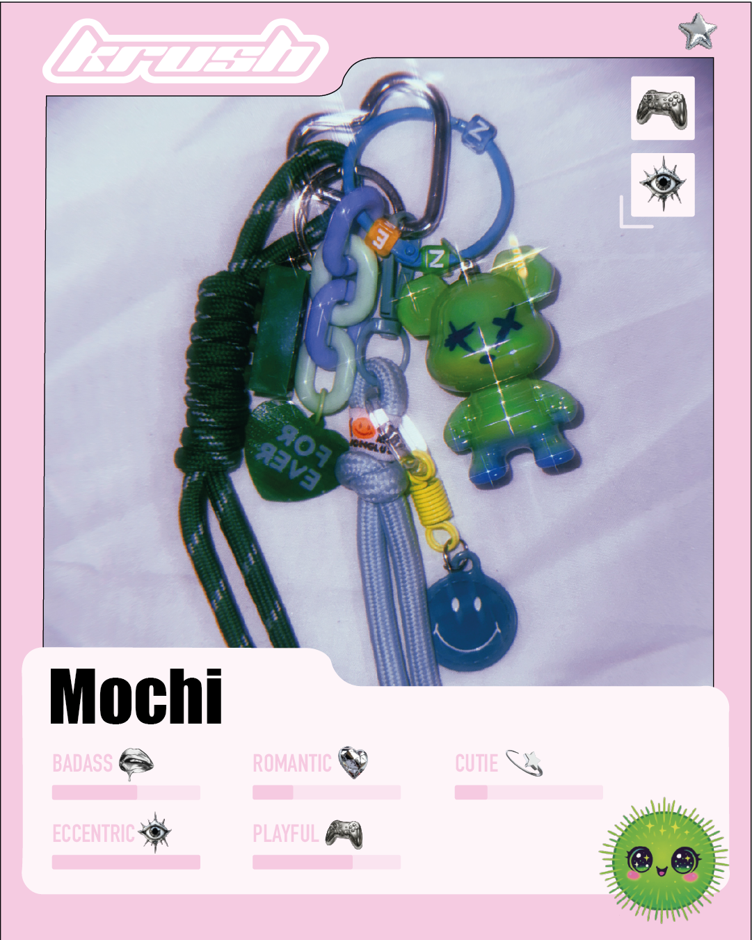 Porte-clé de sac : Mochi 💚